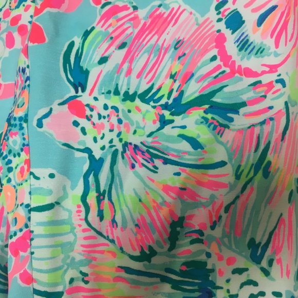 Lilly Pulitzer Serene Blue Gypsea Alina Slim Pants Size 0 Colorful Vacation NWT - Picture 6 of 11